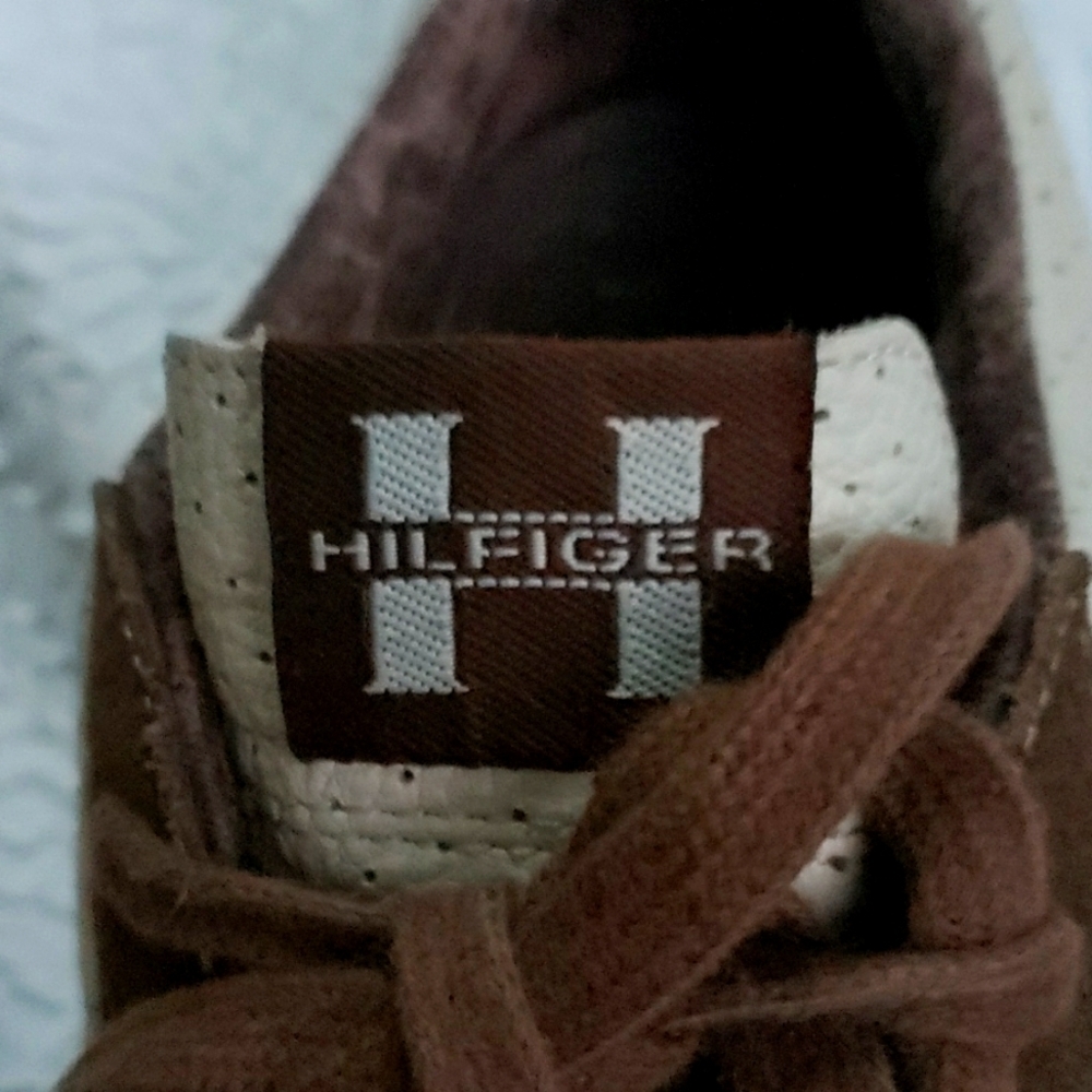 Tommy Hilfiger Brown Suede/ White Cloth Sneakers TM04618 Men 9M - Picture 10 of 14